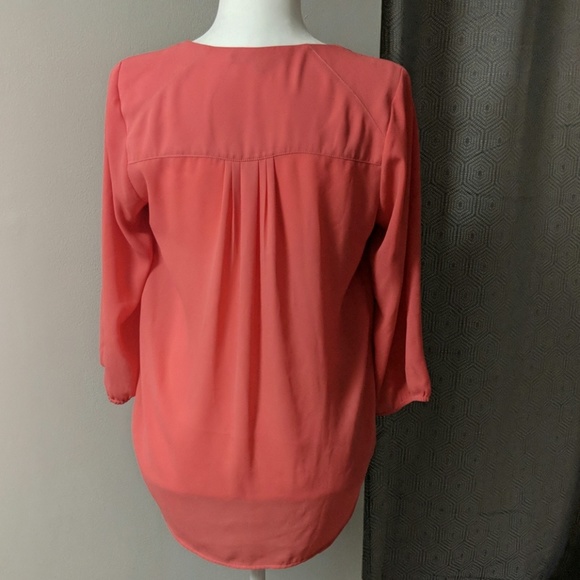 Flowy Pink Chiffon Top - Picture 2 of 2